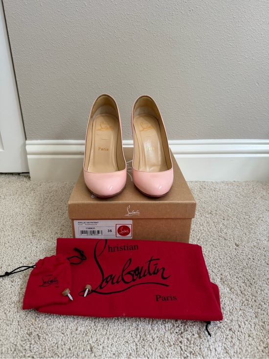Christian Louboutin Shoes - Christian Louboutin Pink Patent Leather Round-Toe Pumps